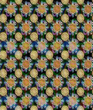 Bej renkli etnik çiçekli zarif eskiz deseni. Raster Çiçek İllüstrasyon Şirin Tekstil.