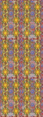 Fantezi kumaş deseni. Raster çizimde sorunsuz çiçek desenli. Düz çiçek öğeleri tasarım. Bahar Tema Dikişsiz desen arka plan rengi.