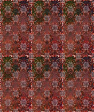 Çiçeksiz desenli, suluboya elle çizilmiş elementler. Parlak renkli fantezi çiçekleri, yapraklar, kahverengi renkli tomurcuklar, kahverengi.