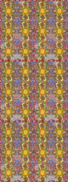 Fantezi kumaş deseni. Raster çizimde sorunsuz çiçek desenli. Düz çiçek öğeleri tasarım. Bahar Tema Dikişsiz desen arka plan rengi.