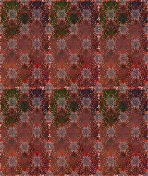 Çiçeksiz desenli, suluboya elle çizilmiş elementler. Parlak renkli fantezi çiçekleri, yapraklar, kahverengi renkli tomurcuklar, kahverengi.