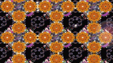 Robot resim. Çiçekli bahar çiçekleri. Motley illüstrasyonu. Moda baskıları için zarif bir şablon. Küçük çiçekte güzel bir desen. Küçük renkli çiçekler..