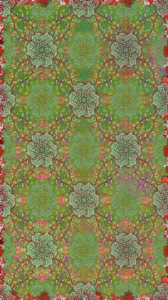 Sorunsuz çiçek deseni kaydırma kağıt, davet, el ilanı, afiş veya Web sitesi Web sitesi arka plan duvar kağıdı için kullanılabilir. Elle çizilmiş Raster resim. Parlak unsurları.