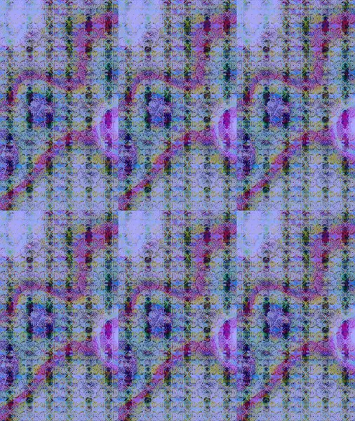 Mavi renkli çiçekler. Raster illüstrasyonu. Raster illüstrasyonu. Çiçek desenli çizim. Asya tekstil tarzında.