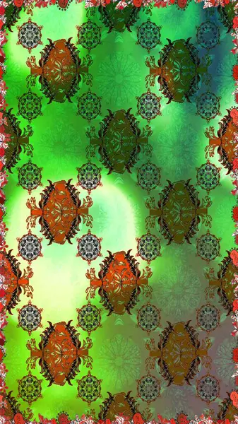 Nazik, narin çiçek arkaplanı. Yeşil renkli çiçekler. Raster çiçek desenli ve çiçekli..