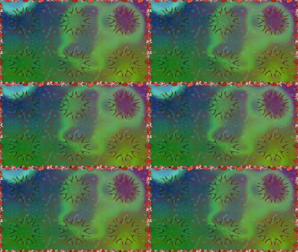 Blossom lilies seamless background. Amazing collage paradise style for floral design. Bright floral collage blossom flowers green and blue.