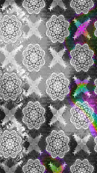 Raster güzel bir çiçek deseni çizmiş. Tatil havası. Bahar mevsimi. Gri renkli çiçekler. Nazik romantik baskı.