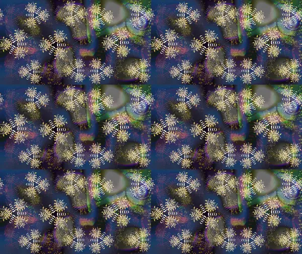 Raster illüstrasyonu. Gri renkli güzel bir tekstil. Suluboya çiçekli çiçek deseni.