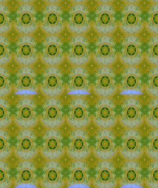 Raster illüstrasyonu. Yeşil renkte karalamalı çiçek deseni çiz.