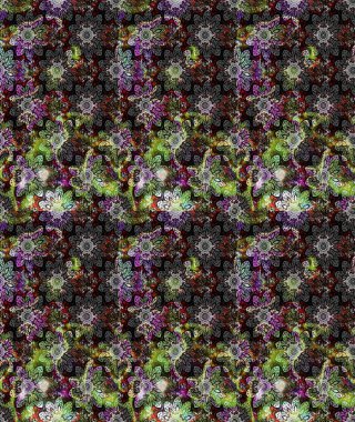 Raster Çiçek İllüstrasyonu 'nun şirin tekstili. Gri renkli etnik çiçeklerle zarif eskiz deseni.