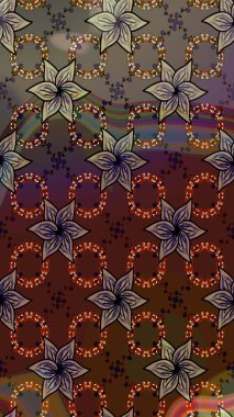 Kabile sanatı boho baskısı, klasik çiçek arkaplanı. Arkaplan dokusu, duvar kağıdı, kahverengi renkli çiçek teması. Soyut etnik raster çizim kalıbı.