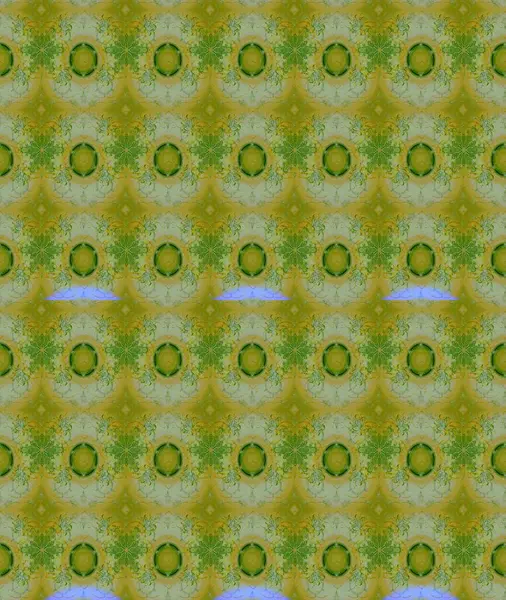 Raster illüstrasyonu. Yeşil renkte karalamalı çiçek deseni çiz.