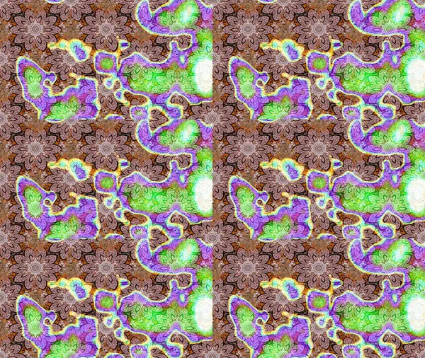 Çizim kalıbı. Ultraviyole kumaş deseni. Raster illüstrasyonu. Organik motif arkaplanı.