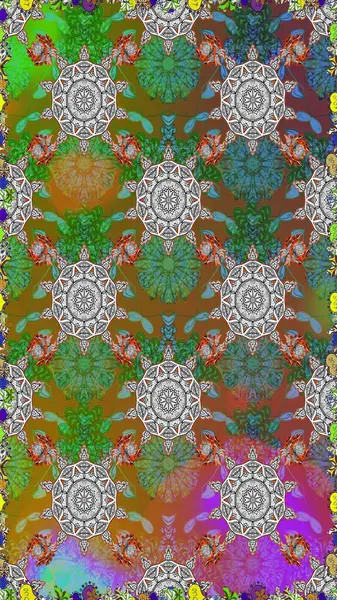 Raster deseni. Organik elementler. Botanik kusursuz desen. Suluboya etkisi.