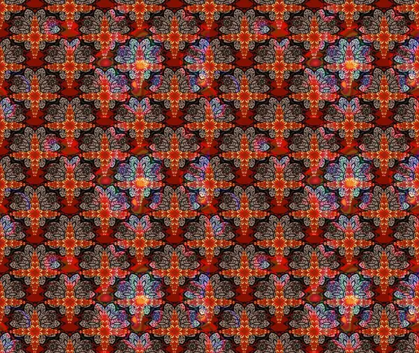 Kırmızı renkte çiçekler. Çizim çiçek deseni duvar kâğıdı olarak kullanılabilir. Raster illüstrasyonu.