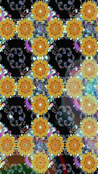 Yumuşak, bahar çiçekli arka plan. Çiçekli karalama şeklinde Raster çiçek deseni. Siyah renkte çiçekler.