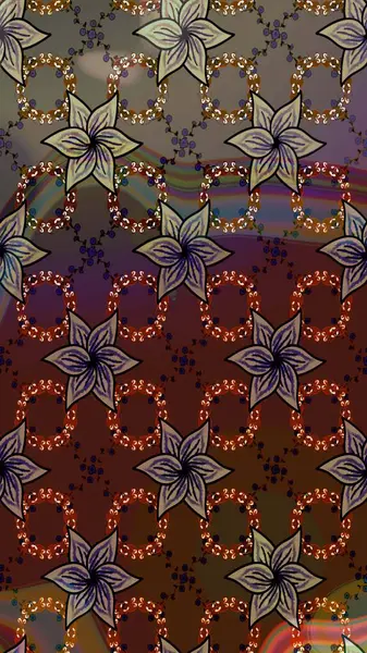 Kabile sanatı boho baskısı, klasik çiçek arkaplanı. Arkaplan dokusu, duvar kağıdı, kahverengi renkli çiçek teması. Soyut etnik raster çizim kalıbı.