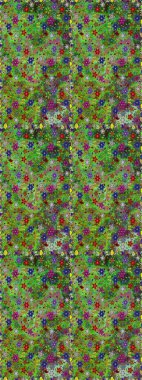 Üst manzara, yumuşak yeşil ve kahverengi renkli. Çiçek kompozisyonu, el boyası, hassas şablon. Manzaralı çiçek deseni. Sevgililer günü ve tebrik kartı konsepti için şık bir davet.