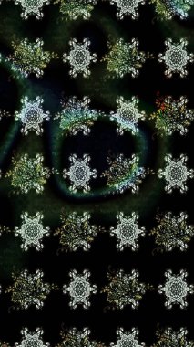 Suluboya çiçekli çiçek deseni. Raster illüstrasyonu. Siyah renklerde Asya tekstili.