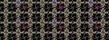 Çiçekli karalama şeklinde Raster çiçek deseni. Siyah renkli çiçekler. Nazik, narin çiçek arkaplanı.