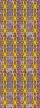 Fantezi kumaş deseni. Raster çizimde sorunsuz çiçek desenli. Düz çiçek öğeleri tasarım. Bahar Tema Dikişsiz desen arka plan rengi.