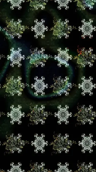 Suluboya çiçekli çiçek deseni. Raster illüstrasyonu. Siyah renklerde Asya tekstili.