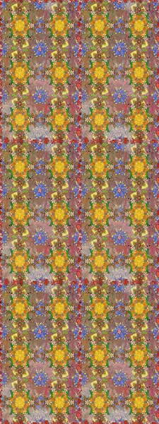 Fantezi kumaş deseni. Raster çizimde sorunsuz çiçek desenli. Düz çiçek öğeleri tasarım. Bahar Tema Dikişsiz desen arka plan rengi.