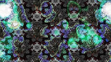 Soyut etnik raster çizim kalıbı. Vadinin gri renkli çiçekleri. Çiçekler..