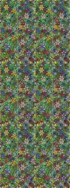 Renkli Bahar Temalı Kusursuz Arkaplan. Düz Çiçek Elementleri Tasarım Raster illüstrasyonu. Yeşil renkli çiçekler. Çiçeksiz desenli arka plan.