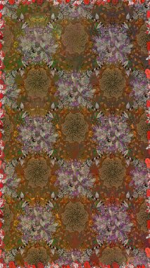 Kahverengi renkli çiçekler. Raster düz çiçekleri pürüzsüz desen. Tasarım hediye paketi, tebrik kartları, posterler ve afiş tasarımı.