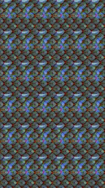 Raster illüstrasyonu. Mavi renkli Asya tekstili. Suluboya çiçekli çiçek deseni.