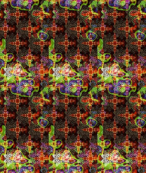 Çiçekli yaz çiçekleri. Küçük çiçekte güzel bir desen. Robot resim. Motley illüstrasyonu. Moda baskıları için zarif bir şablon. Küçük renkli çiçekler..