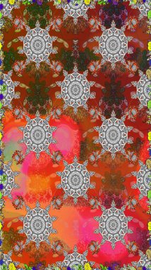 Kahverengi renkli çiçeklerle kusursuz çiçek deseni. Suluboya tarzında kahverengi renkte çiçekler.