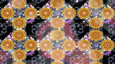 Çocuk stili. Düz Çiçek Elementleri Tasarımı. Çiçekli eskiz arkaplanı. Renkli Bahar Teması çizim şablonu.