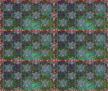 Kusursuz bir arka plan modeli. Suluboya, elle çizilmiş. Çiçekler yeşile ve griye. Raster stoku.