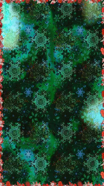 Hediye ambalaj kağıdı, tebrik kartları, posterler ve pankart tasarımı. Raster düz çiçekleri pürüzsüz desen. Yeşil renkte çiçekler.