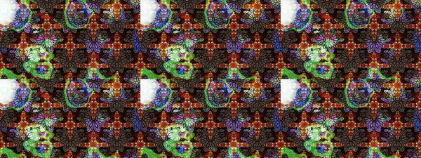 Yapraklı çiçekler ve kahverengi renkli papatya çiçekleri. Raster - stok. Taslak arkaplan deseni.