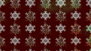 Çiçek desenli çizim. Raster illüstrasyonu. Asya tekstil tarzında. Raster illüstrasyonu. Kahverengi renkte çiçekler.