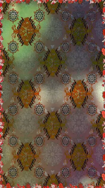 Soyut etnik raster kusursuz desen. Arkaplan dokusu, duvar kağıdı, kahverengi renkli çiçek teması. Kabile sanatı boho baskısı, klasik çiçek arkaplanı.