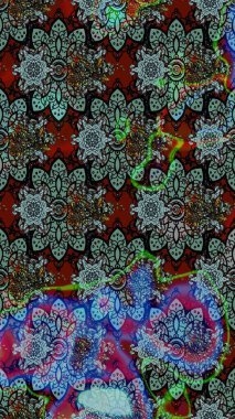 Raster Modaya uygun kumaş deseni. Düz Çiçek Elementleri Tasarımı. Mavi renkli şirin çiçek deseni. Renkli Bahar Teması çizim şablonu.