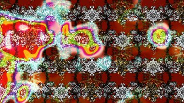 Raster illüstrasyonundaki çiçek desenli çizim. Suluboya tarzında gri, kahverengi ve kırmızı renkte çiçekler.