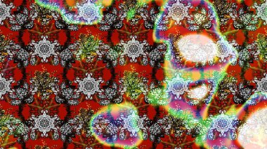 Raster illüstrasyonu. Çiçek buketleriyle klasik bir eskiz şekli. Gri, kahverengi ve kırmızı renklerde.