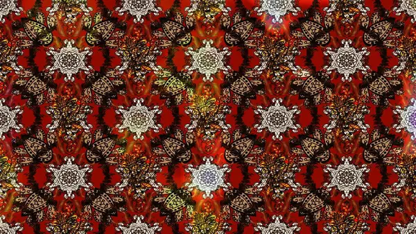 Nazik romantik baskı. Raster güzel bir çiçek deseni çizmiş. Kahverengi, kırmızı ve siyah renkte çiçekler. Bahar mevsimi. Tatil havası..