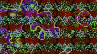 Düz Çiçek Elementleri Tasarımı. Çiçekli eskiz çizimi. Yeşil, kırmızı ve gri renkte çiçekler. Renkli Yaz Teması çizim şablonu.