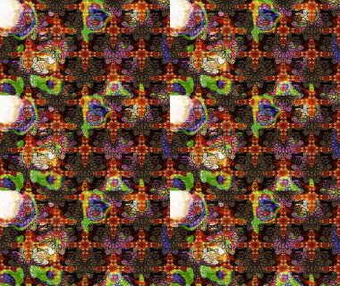 Kahverengi renklerde. Raster illüstrasyonu. Taslak dekoratif arka plan, çiçek mandala. Çiçek..