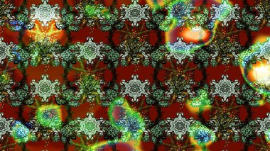 Renkli Bahar Teması eskiz kalıbı. Çiçeksel fantezi tasarımı ve parlak bir arka plan çizimi. Düz Çiçek Elementleri Tasarımı.