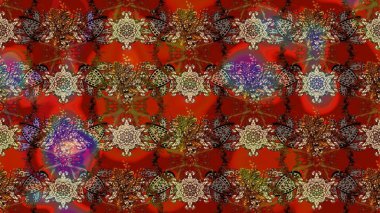 Anti-stres için soyut örnek sayfası. Kahverengi, kırmızı ve bej renklerde. Raster illüstrasyonu.