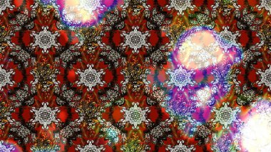 Raster - stok. Kahverengi, gri ve kırmızı çiçekli eskiz deseni, suluboya çiçek deseni, şirin çiçek, duvar kağıdı, kart veya kumaş için fayanslı.