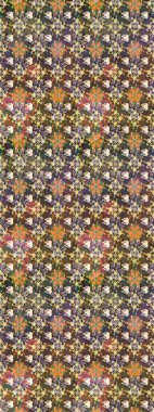 Süslü kumaş deseni. Raster deseni. Çiçekli çiçek deseni, suluboya..