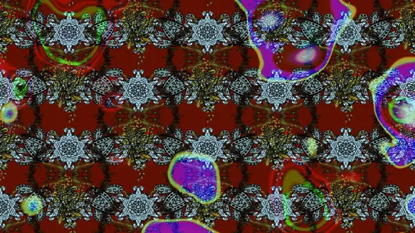 Halk tarzı. Modern çiçek arkaplanı. Parlak renkli çiçekleri ve kırmızı, kahverengi ve gri renkte yaprakları olan harika bir çiçek deseni. Moda baskıları için zarif bir şablon.